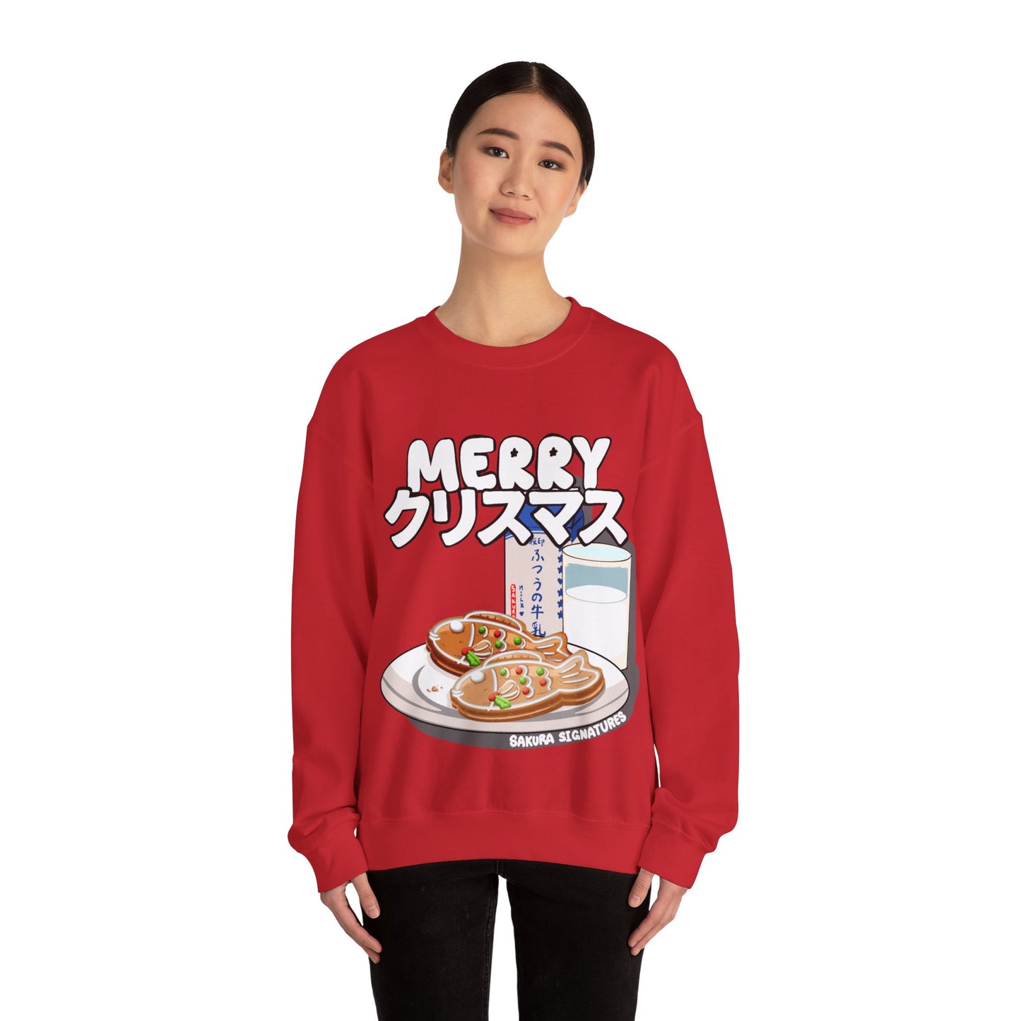 Japanese Christmas Sweatshirt (Taiyaki Gingerbread)