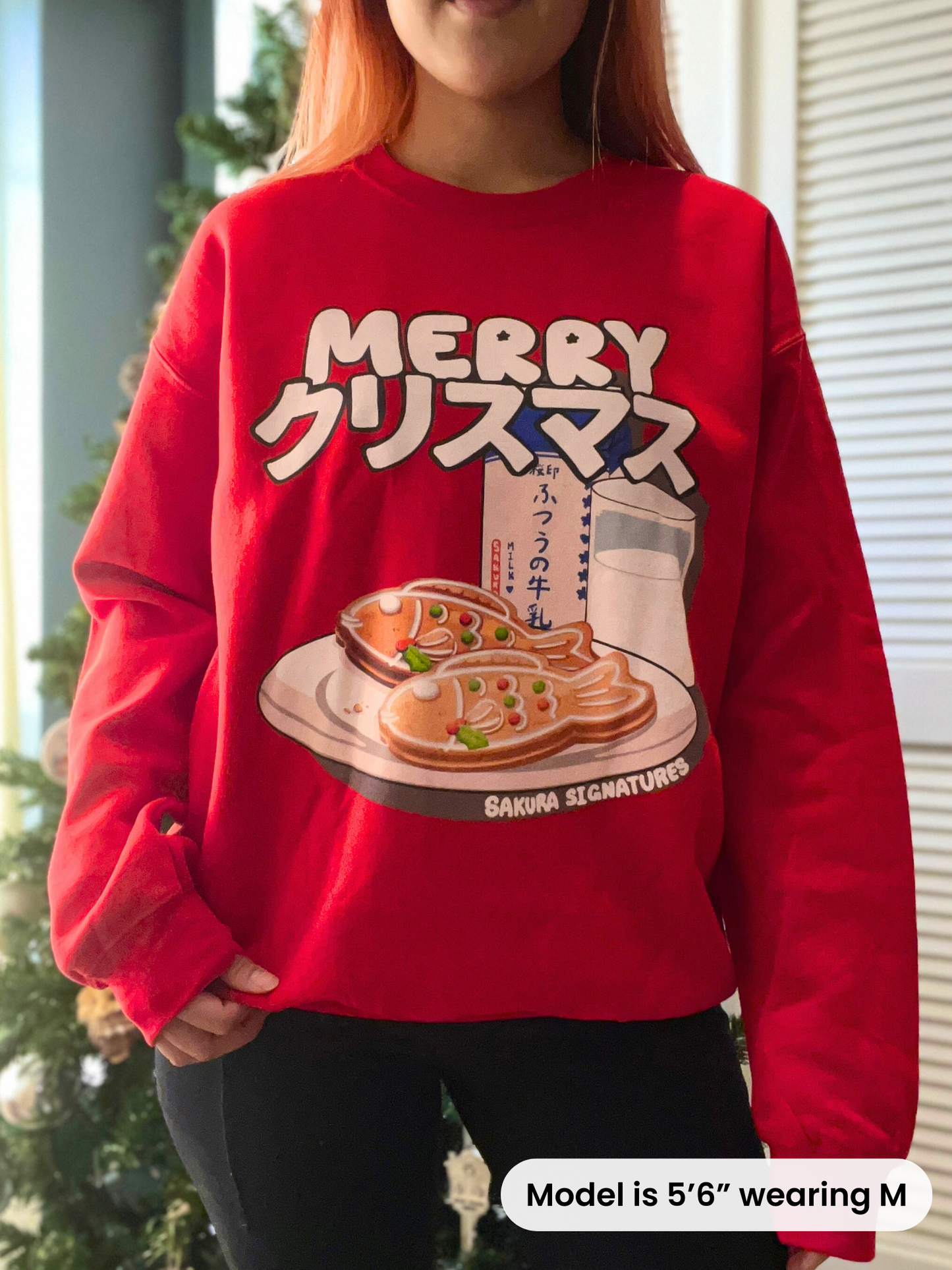 Japanese Christmas Sweatshirt (Taiyaki Gingerbread)