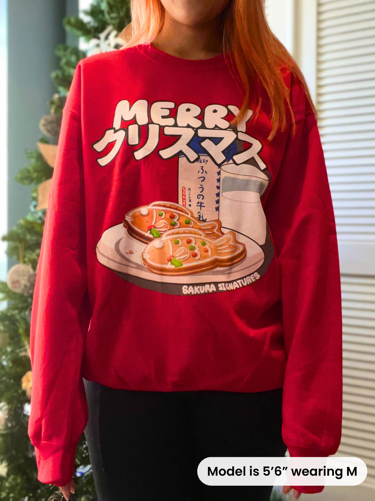 Japanese Christmas Sweatshirt (Taiyaki Gingerbread)