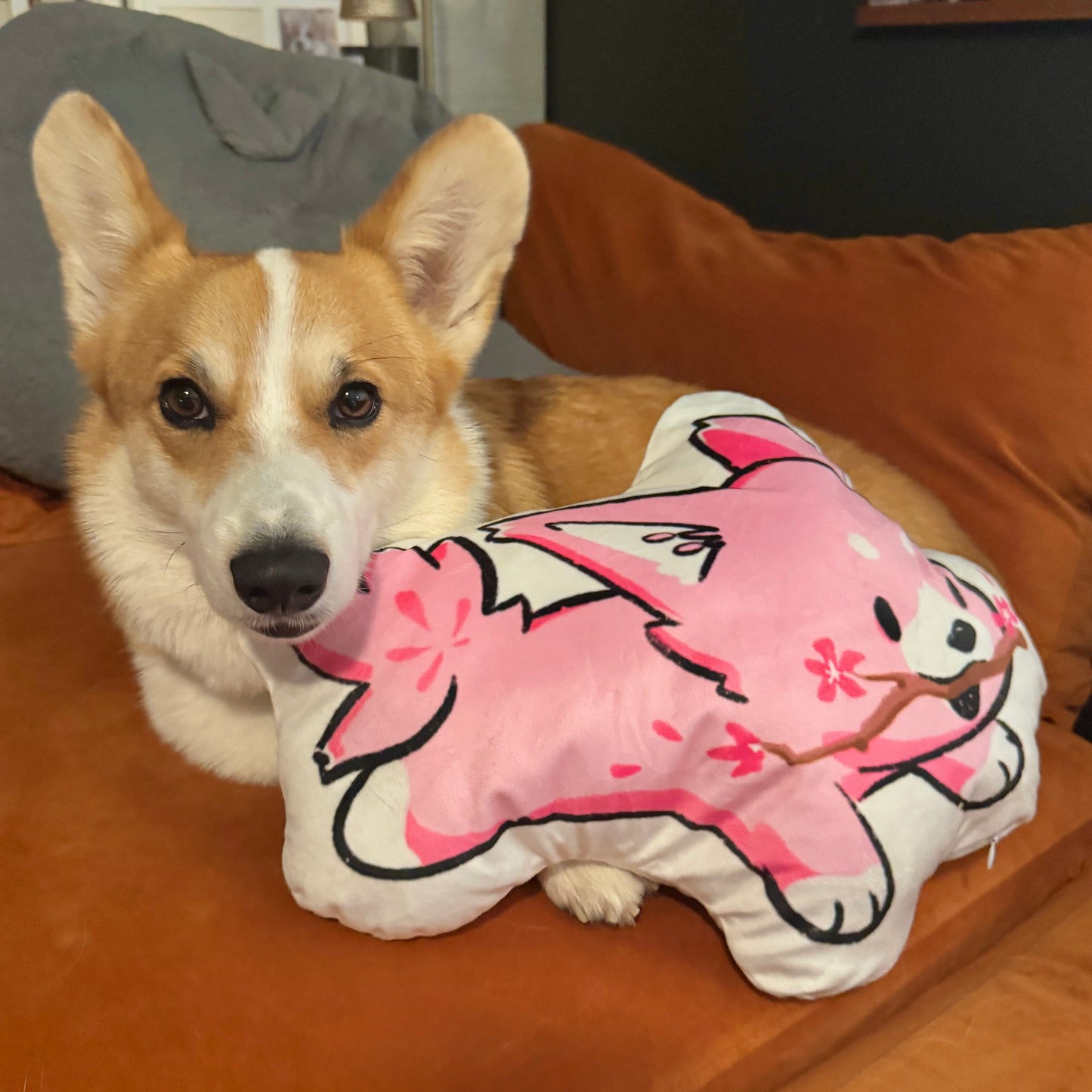 Sakura Corgi Pillow