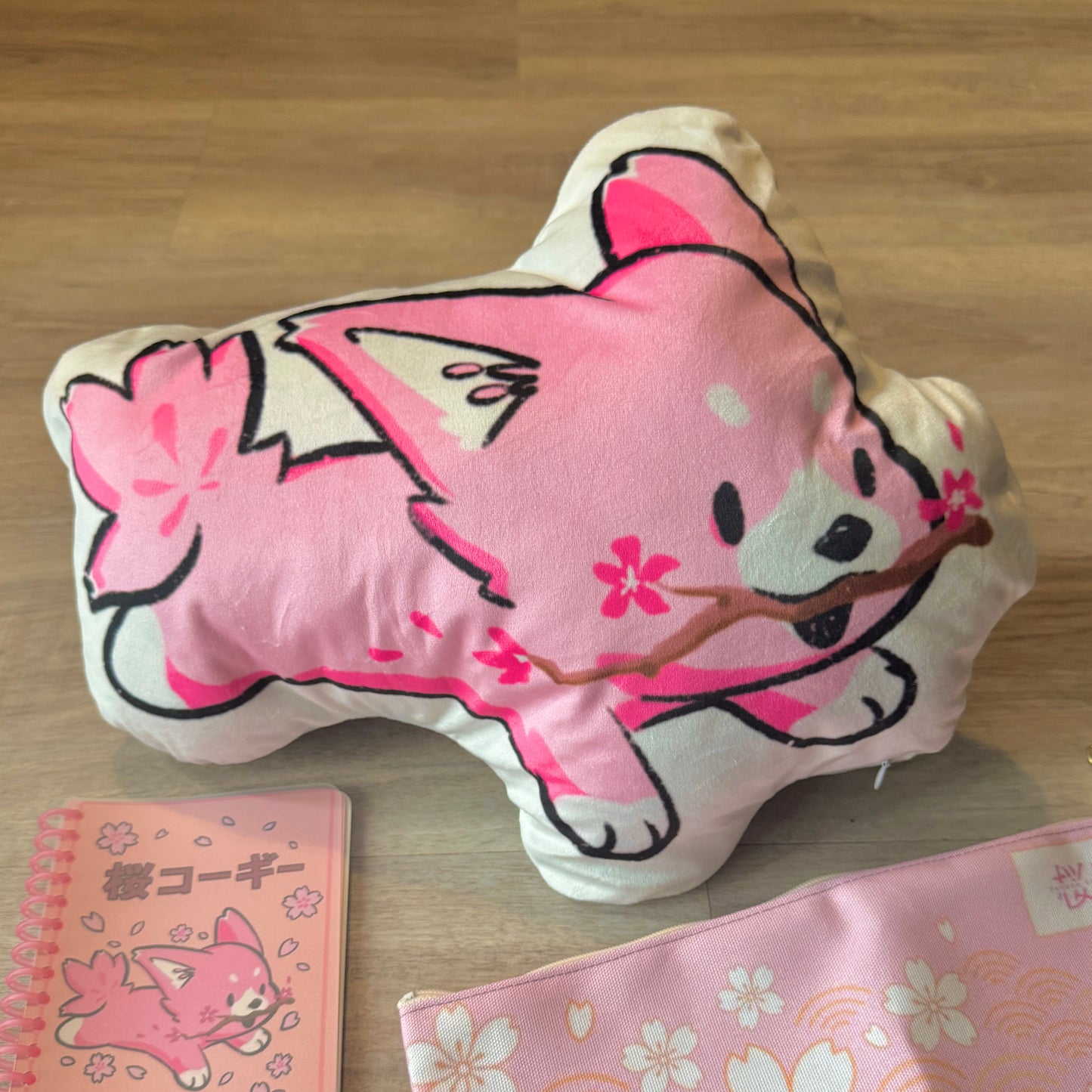 Sakura Corgi Pillow