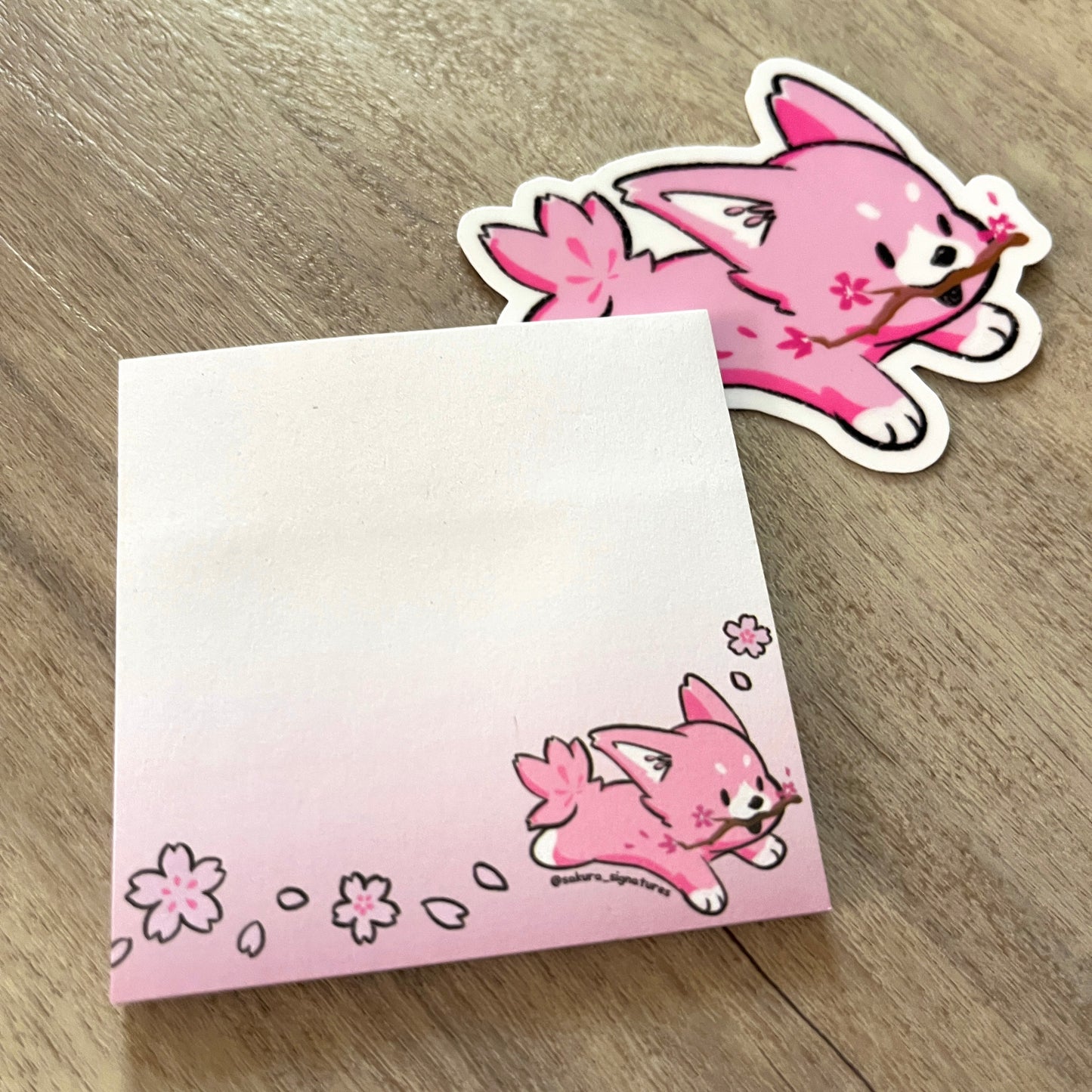 Sakura Corgi Sticky Note