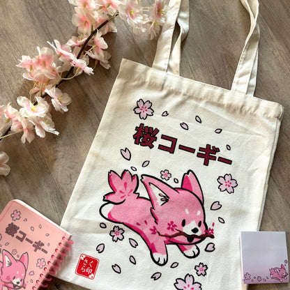 Sakura Corgi Tote bag