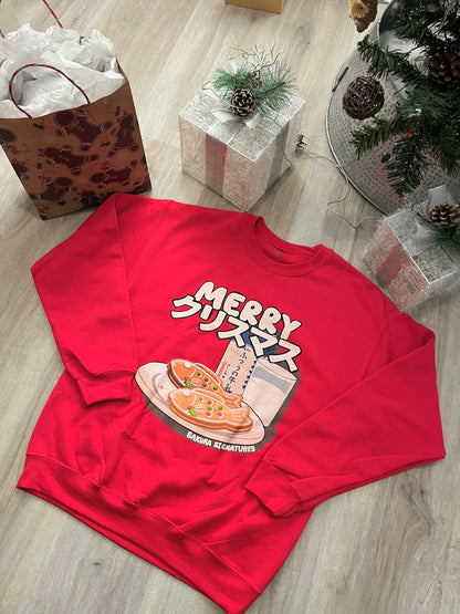 Japanese Christmas Sweatshirt (Taiyaki Gingerbread)