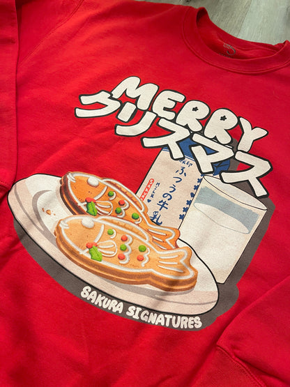 Japanese Christmas Sweatshirt (Taiyaki Gingerbread)
