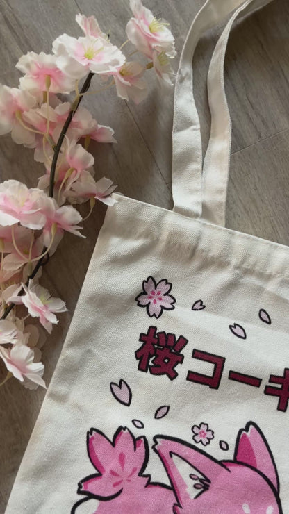 Sakura Corgi Tote bag